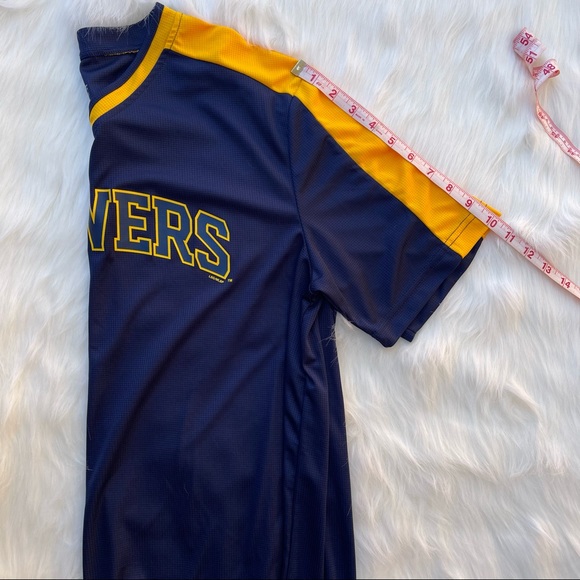 Brewers Large MLB Lightweight Baseball Jersey Waffle Knit Short Sleeve - Picture 5 of 7